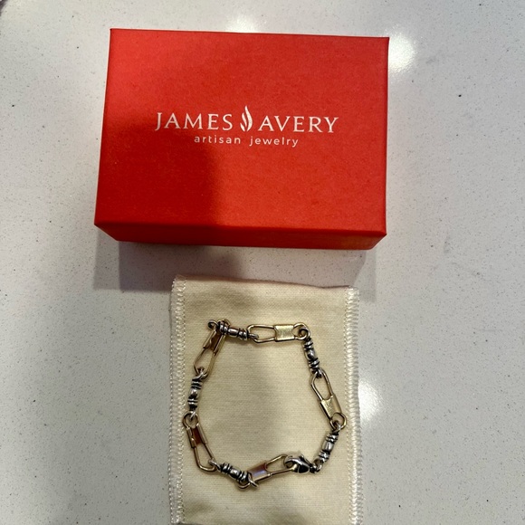 James Avery 925 Sterling Silver 14K Yellow Gold Fishers Of Men Chain Bracelet